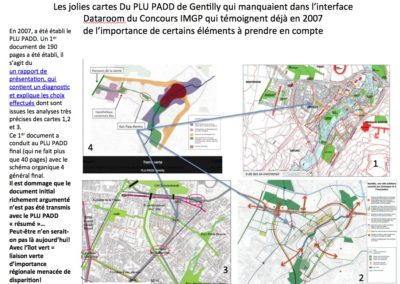 Cartes extraites du diagnostic et du PLU PADD 2007 de Gentilly (en cours). Lien et voir dossier PADD en particulier. https://www.ville-gentilly.fr/au-quotidien/cadre-de-vie/amenagement-et-urbanisme/plan-local-durbanisme-plu