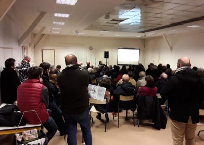 19 janvier 2017 Réunion publique organisée par le Collectif Coeur de Plateau, salle Marcel Paul (20h30 - 23h). Une centaine de participants. L'association des riverains y a présenté la proposition de cahier des charges (voir ci-contre).