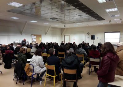 19 janvier 2017 Réunion publique organisée par le Collectif Coeur de Plateau, salle Marcel Paul (20h30 - 23h). Une centaine de participants. L'association des riverains y a présenté la proposition de cahier des charges (voir ci-contre).