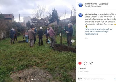 Message et photo Instagram de nos amis des Étoiles du Chap' (Association des locataires de la Cité du Chaperon vert)