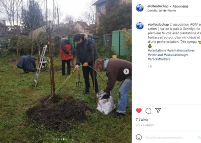 Message et photo Instagram de nos amis des Étoiles du Chap' (Association des locataires de la Cité du Chaperon vert)