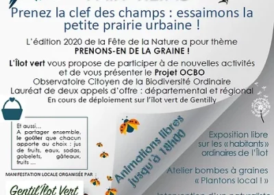 REPORTE : Fête de la Nature 11 octobre 2020 pour raisons sanitaires