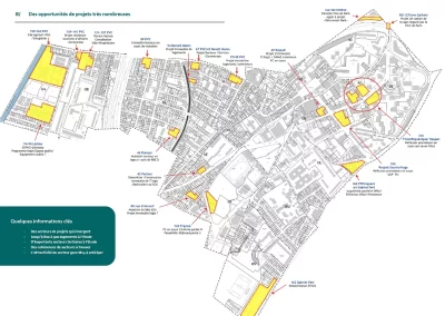 Les nombreux projets d'importance programmés sur la ville. A superposer et additionner avec la carte précédente.