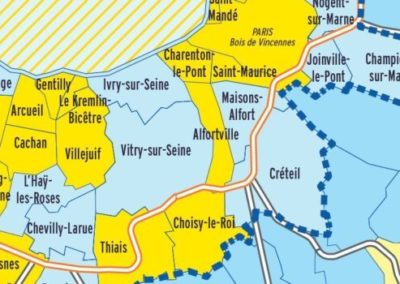 La ZFE (Zone de faible émission) entre en vigueur ce lundi 1er juillet 2019. Cette zone comprend 46 des 79 villes situées à l’intérieur du périmètre de l’A86 dont 12 en Val-de-Marne, à ce jour. D’autres pourraient suivre. Les 12 villes sont : Alfortville, Arcueil, Cachan, Charenton-le-Pont, Fresnes, Gentilly, Le Kremlin-Bicêtre, Saint-Mandé, Saint-Maurice, Thiais, Villejuif, Vincennes. https://94.citoyens.com/2019/pollution-de-lair-13-villes-du-val-de-marne-interdites-aux-critair-5,30-06-2019.html