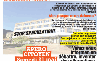 21/05/2022 : Apéro contestataire contre la bétonisation de la ville – Analyses – Article du Parisien