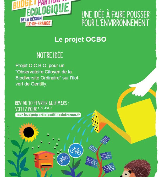 O.C.B.O. : vote du 10 février au 8 mars 2021 des Franciliens – Budget participatif de la Région  IdF