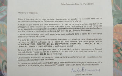 Nouvelles aux adhérents et partenaires, les 9 et 18 avril 2021