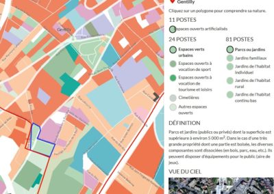 MOS 2017. Cette zone qualifiée d'espace vert en tant que Parc englobe la RD et le square ouvert 1962.