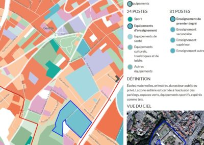 Il y a une erreur car la zone du Collège Pierre Curie englobe sous le terme d'équipement d'enseignement en limite jusqu'au Parc du Coteau, une Cité HLM nommée le Soleil Levant, immense immeuble.